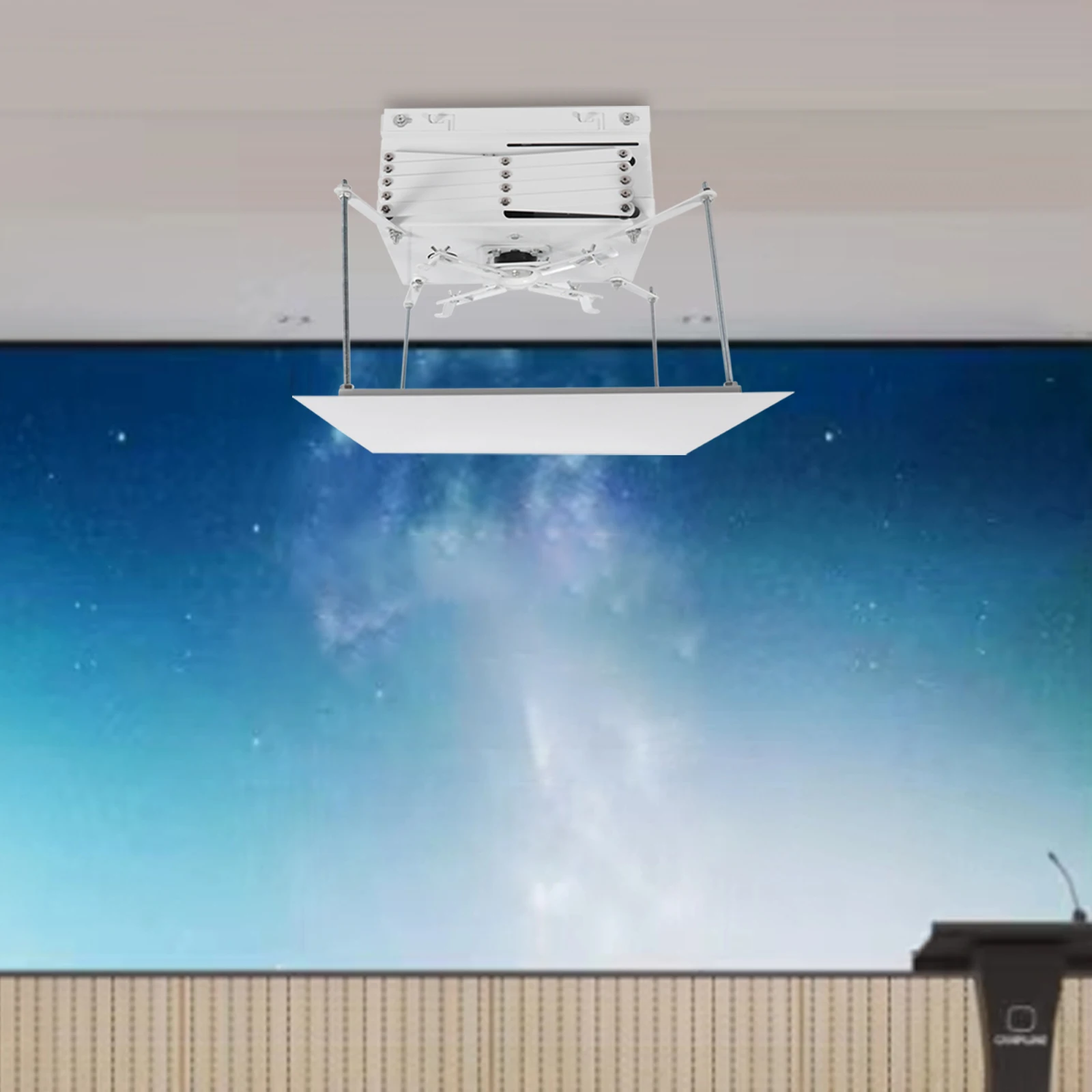 1M Projector Lift Remote Control Electric Ceiling Mount Bracket For Cinema Church Hall School