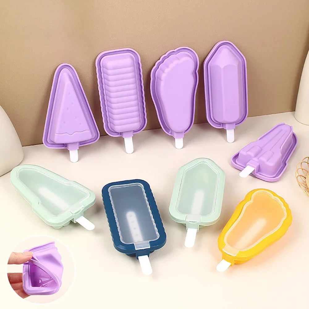 

Set(5PCS) Summer Homemade Silicone Ice Cream Mold With Multiple Shapes For Household Ice Cream Making Tools Sushi holder Mold