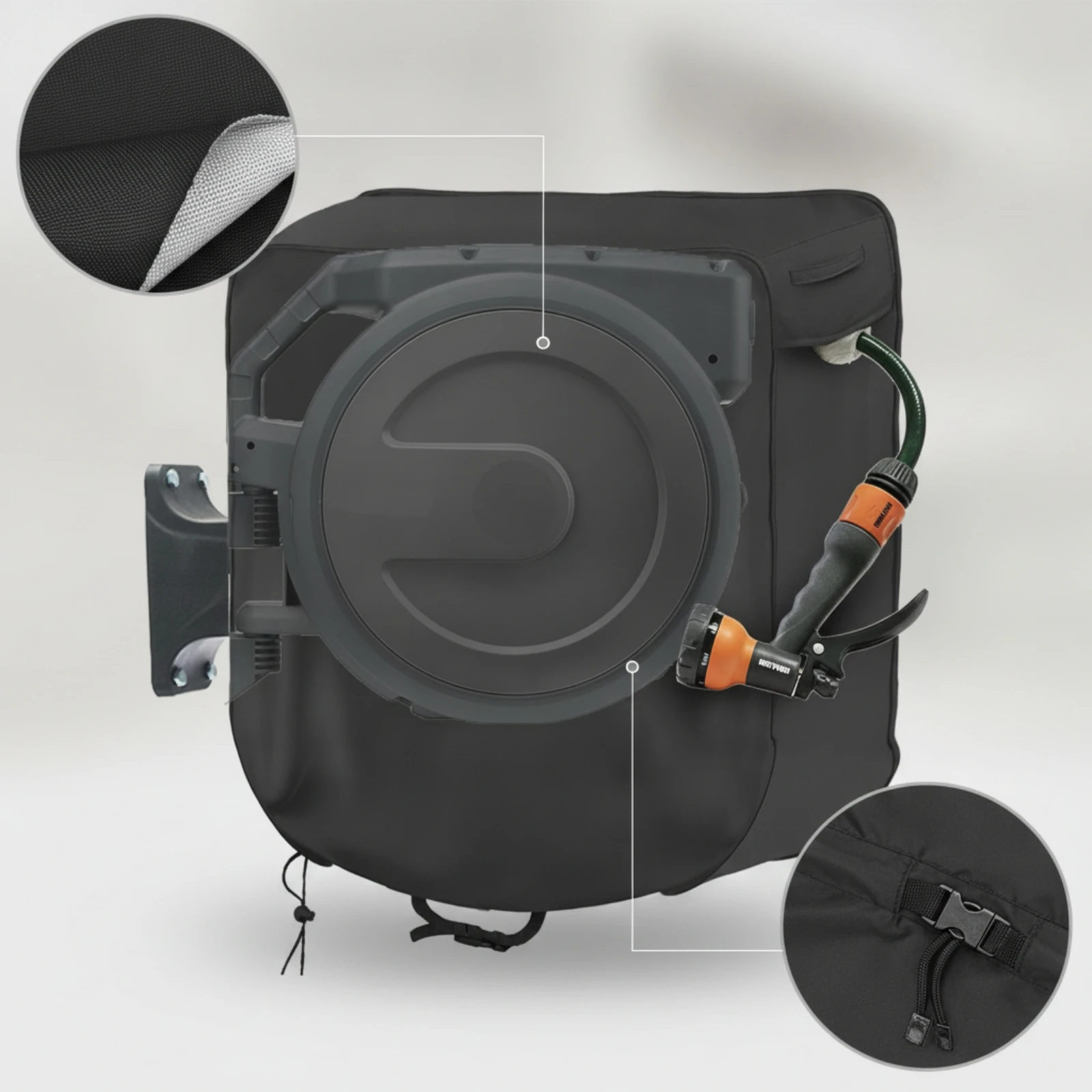 Garden Hose Reel Cover with Drawstring Outdoor Garden Hose Reel Cover Windproof Dustproof for Gardeners, Backyard, Patio