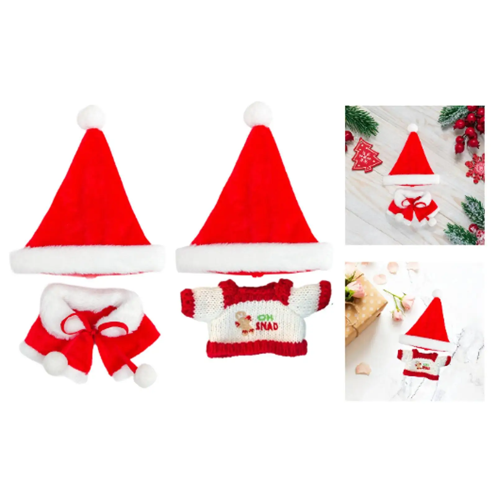 Vestiti per bambole da 15 cm 17 cm Vestiti per bambole in peluche Abiti comodi alla moda per Natale