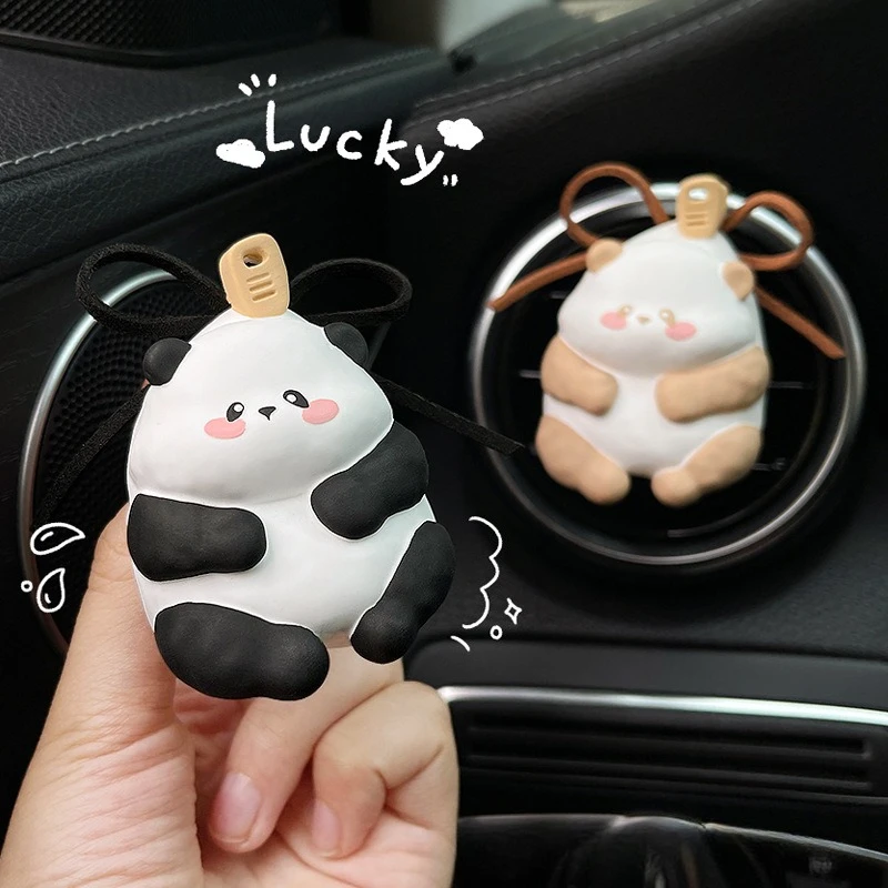 

Sweet Cute Panda Doll Car Perfume Ornament Dashboard Aromatherapy Fragrance Decoration Accessories Interior for Woman New Trend