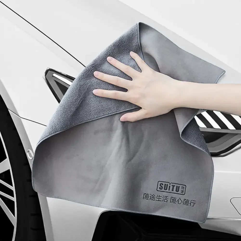 1Pcs 30x40cm/40x40cm/35x75cm Double Layer Suede Car Cleaning Towel Drying Washing Cloth Microfiber Towel Car