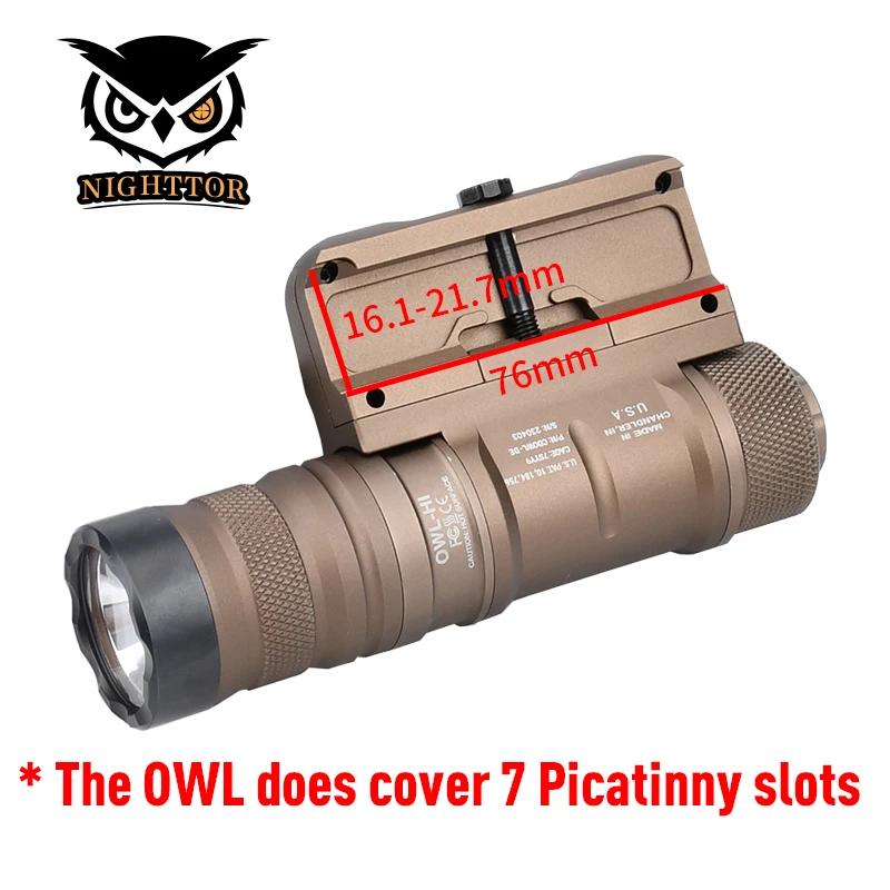 WADSN OWL Scout Light 1500 Lumens High Power LED Strobe Metal Body Fit 20mm Picatinny Rail Portable All Purpose Outdoor Gear