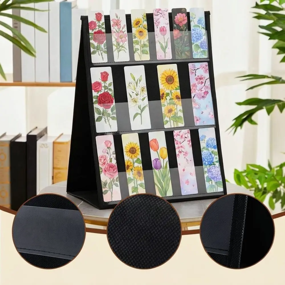 Double Sided Bookmark Organizer Stand Transparent Pocket Display Rack For Office Store Stationery Card Paper Craft Holder
