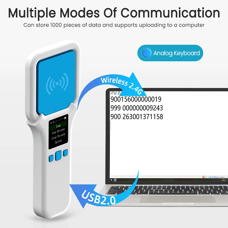 Bluetooth UHF 860-960khz handheld ultra-high frequency recognition device, scanning gun, long-distance convenient reader