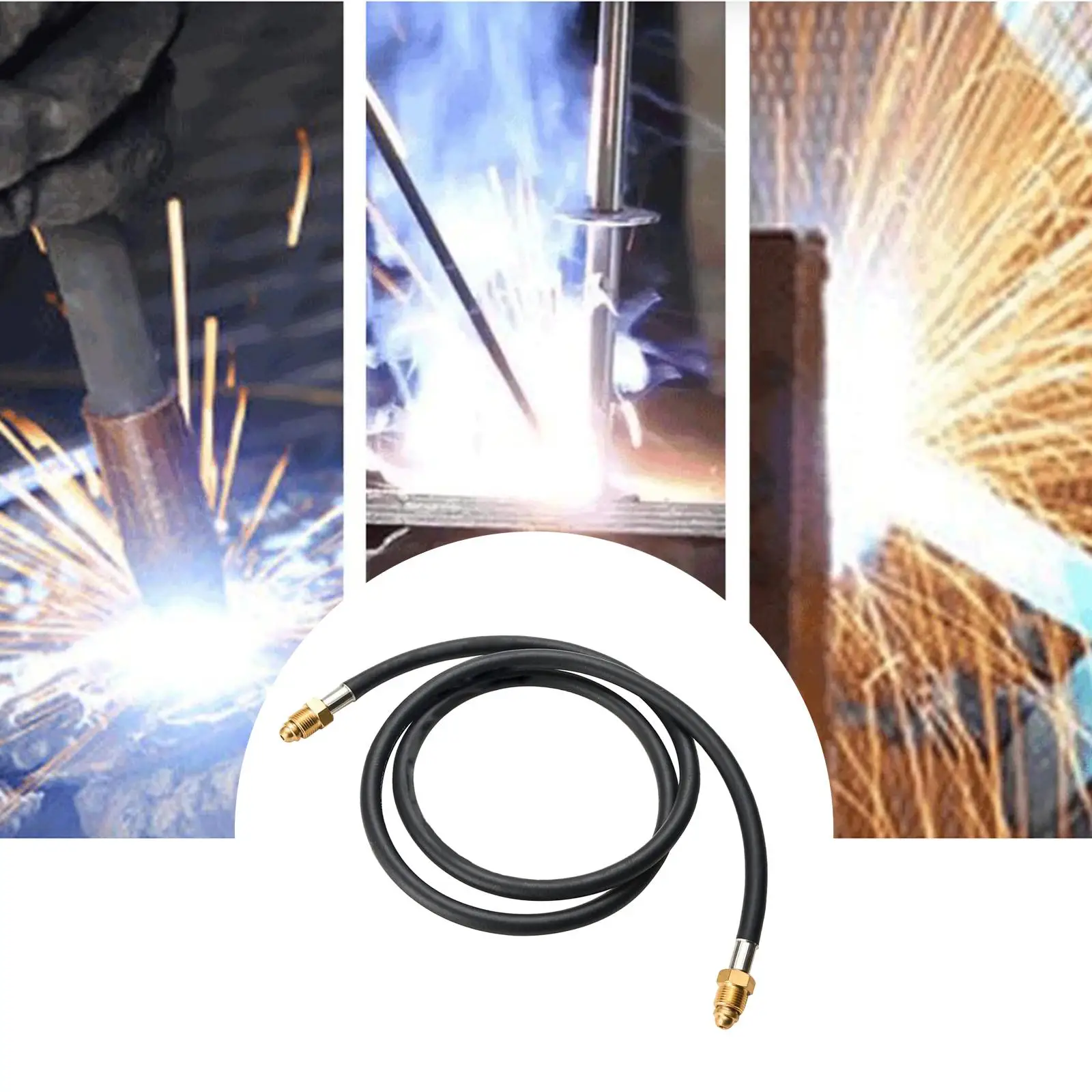 Selang Regulator Aliran Argon CO2 78,74 inci, Fitting Gas Inert untuk Pengelasan