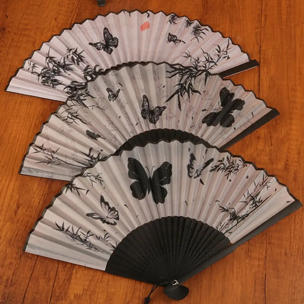 البلاستيك الصينية اليابانية مروحة قابلة للطي الحرف مروحة هان الملابس والاكسسوارات عرقوب الرقص الكلاسيكي مروحة قابلة للطي #4