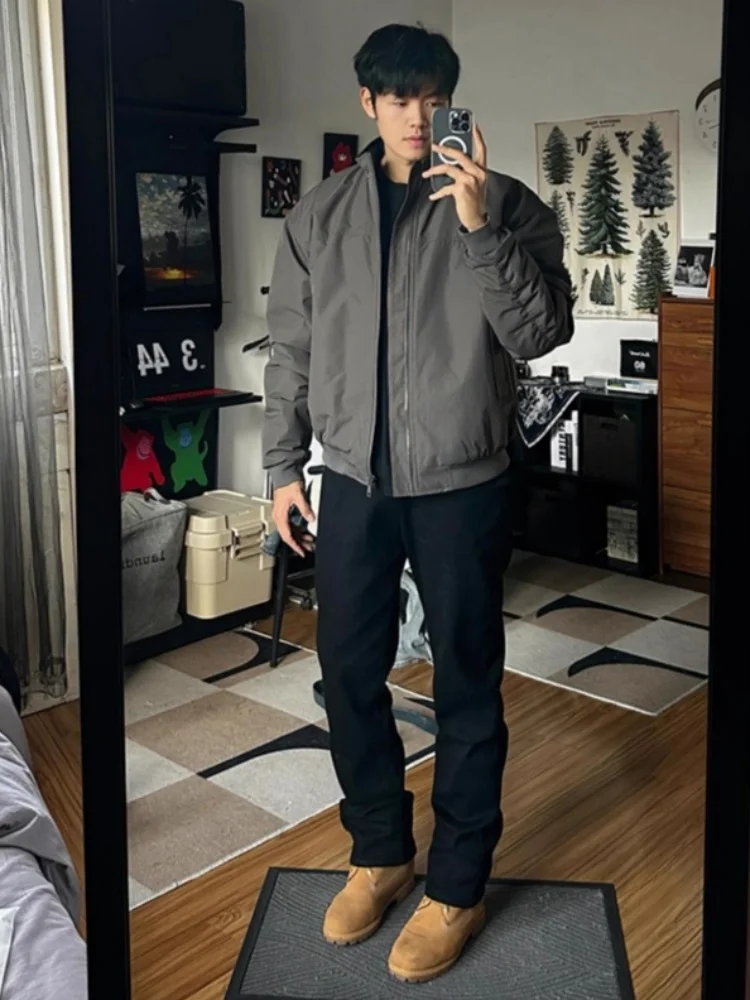 

American Retro Knife Jeans Men's Straight Leg Slimming Trousers CleanFit High Waist Wide Leg Jeans Youth Trendy Jeans