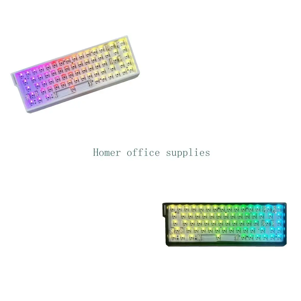 K43B Wireless Mechanical Keyboard GMK68 68Keys Hot Swap Color Lighting, Washer Mount, USB C for Typing