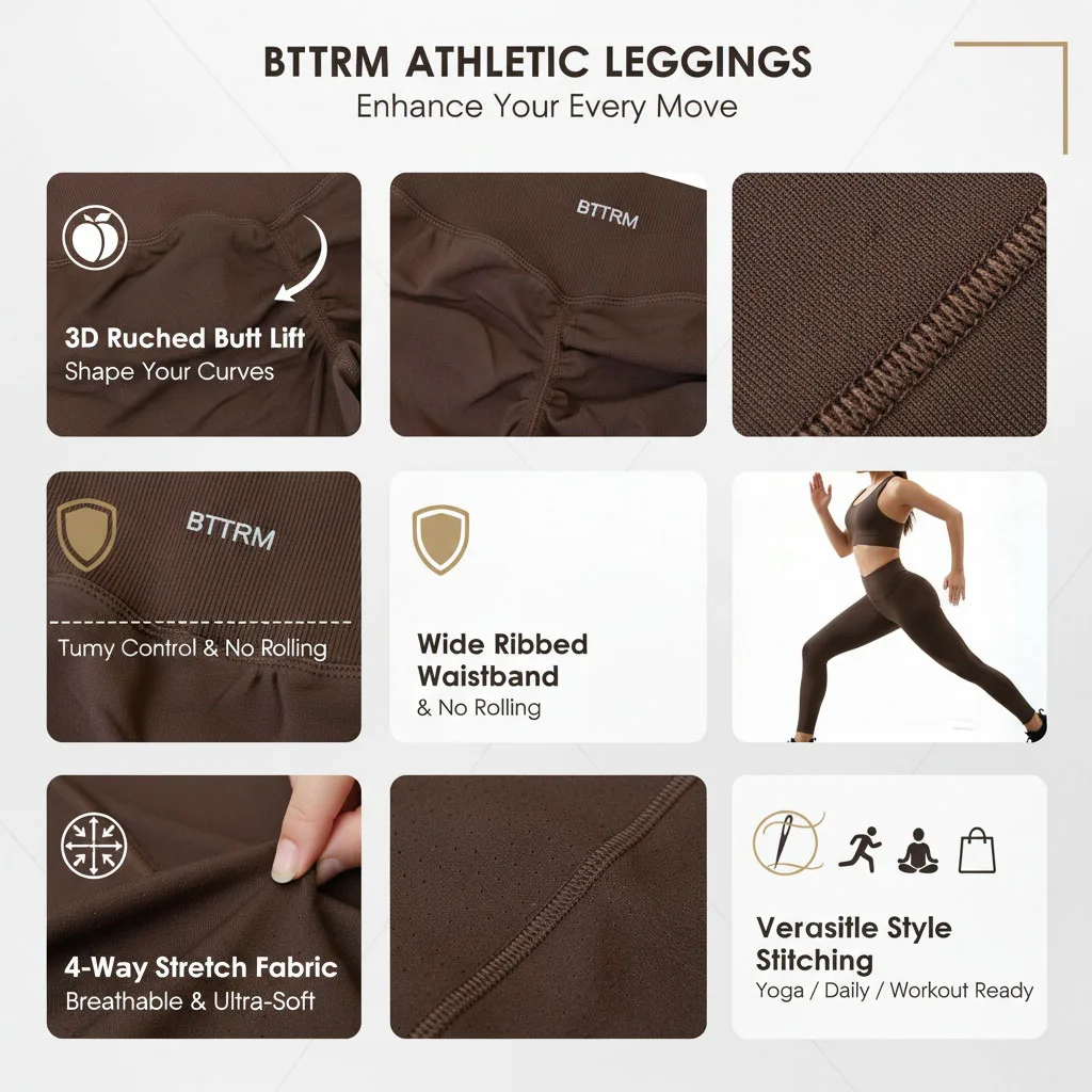 Леггинсы для фитнеса и тренировок 2026 Better Me Seamless Athletic, с высокой талией и фактурным дизайном, идеально подходят для занятий спортом. Женщины