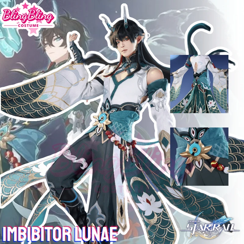 Imbibitor Lunae Dan Heng Cosplay Costume Game Honkai Star Rail Imbibitor Lunae Cosplay Danheng Costume and Wig CoCos-SSS