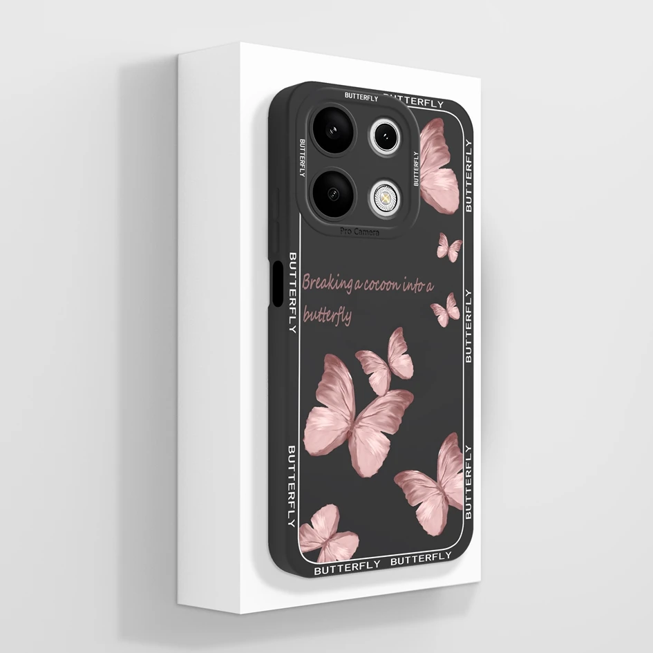 Cover For Xiaomi Redmi Note 13 Pro 4G Cases Coque Cartoon Pattern Cat Liquid Soft Silicone Luxury Bumper For Redmi Note13 Fundas