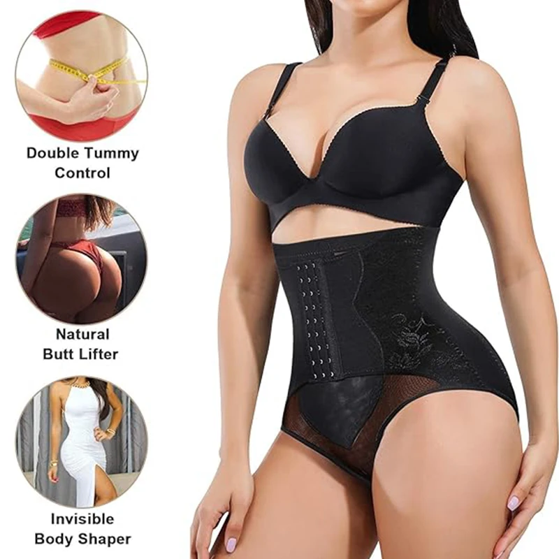 BurVogue Butt Lifter Panties Womens High Waist Tummy Control Body Shaper Waist Cincher Panty Girdle Shapewear Underwear