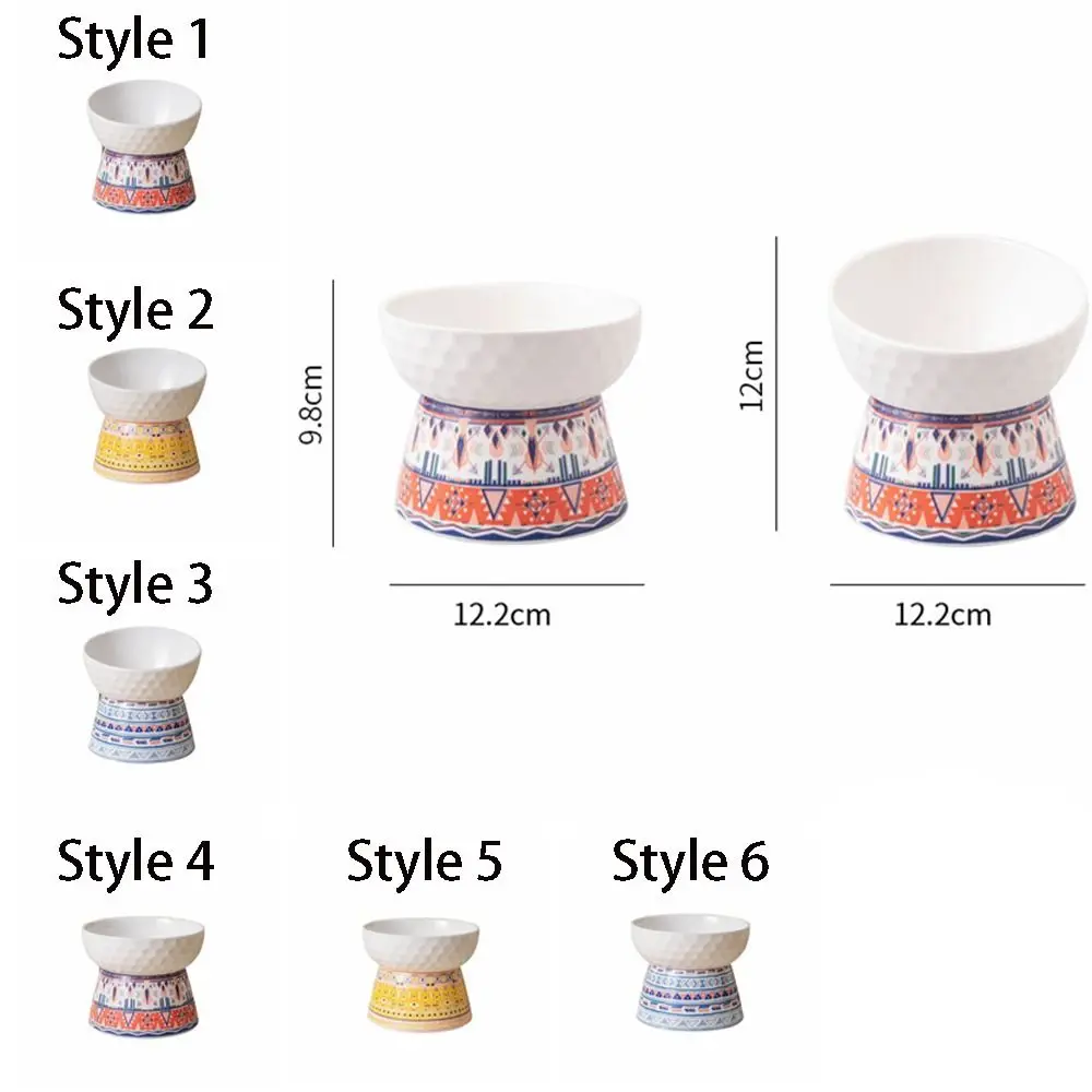 Диспенсер для еды, керамическая миска для кошек, милая многофункциональная миска для кормления собак, нескользящая миска большой емкости для домашних животных с высокой ножкой, миска для котенка, щенка