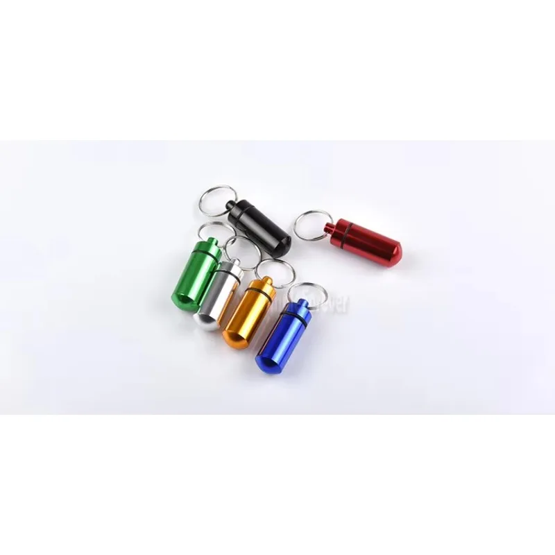 1000Pcs DIY Waterproof Aluminum Pill Box Case Pill Container Bottle Drug Holder Keychain Promotional Gifts