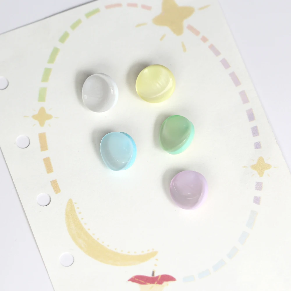 DOTOLLE 10Pcs/set 11mm Rippled Pearl Buttons Shiny Colorful Sew-on Fasteners for Shirt Cardigan Handmade Sewing Supplies