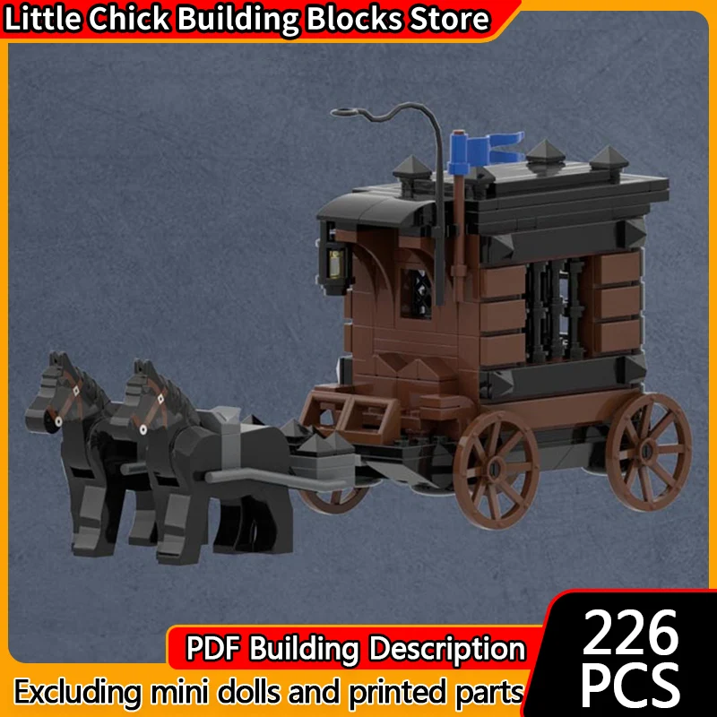 

Средневековый замок, модель MOC, строительные кирпичи, эскорт, карета, модульная технология, детские праздничные подарки, сборка игрушек, костюм