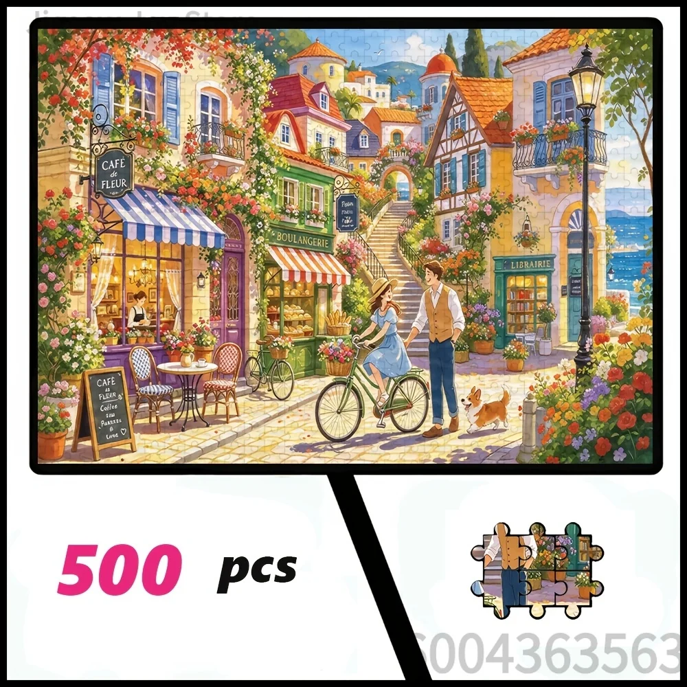 Custom Pattern Jigsaw Puzzle Landscape Scenery Relaxing Pastime Toy Paper Cardboard Game Creative Gift For Friends Women