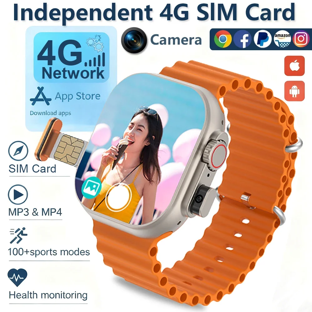 4G شبكة بطاقة SIM ساعة ذكية الرجال 2.26 بوصة كاميرا مزدوجة لتحديد المواقع NFC وعرة جوجل خريطة الرياضة مقاوم للماء الرجال النساء Smartwatch 2025