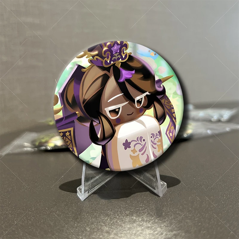 Game Character Dark Cacao Cookie Button Pin Cartoon Dark Cacao Cookie Brooch Creative Badge