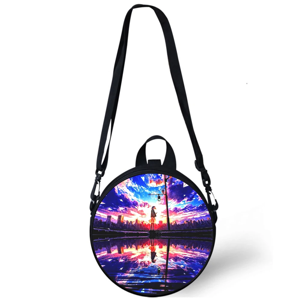 

Art Anime Landscape illustration Child kindergarten Bag 3D Print Shoulder Bags For School Women Mini Round Bagpacks Rugtas Bag