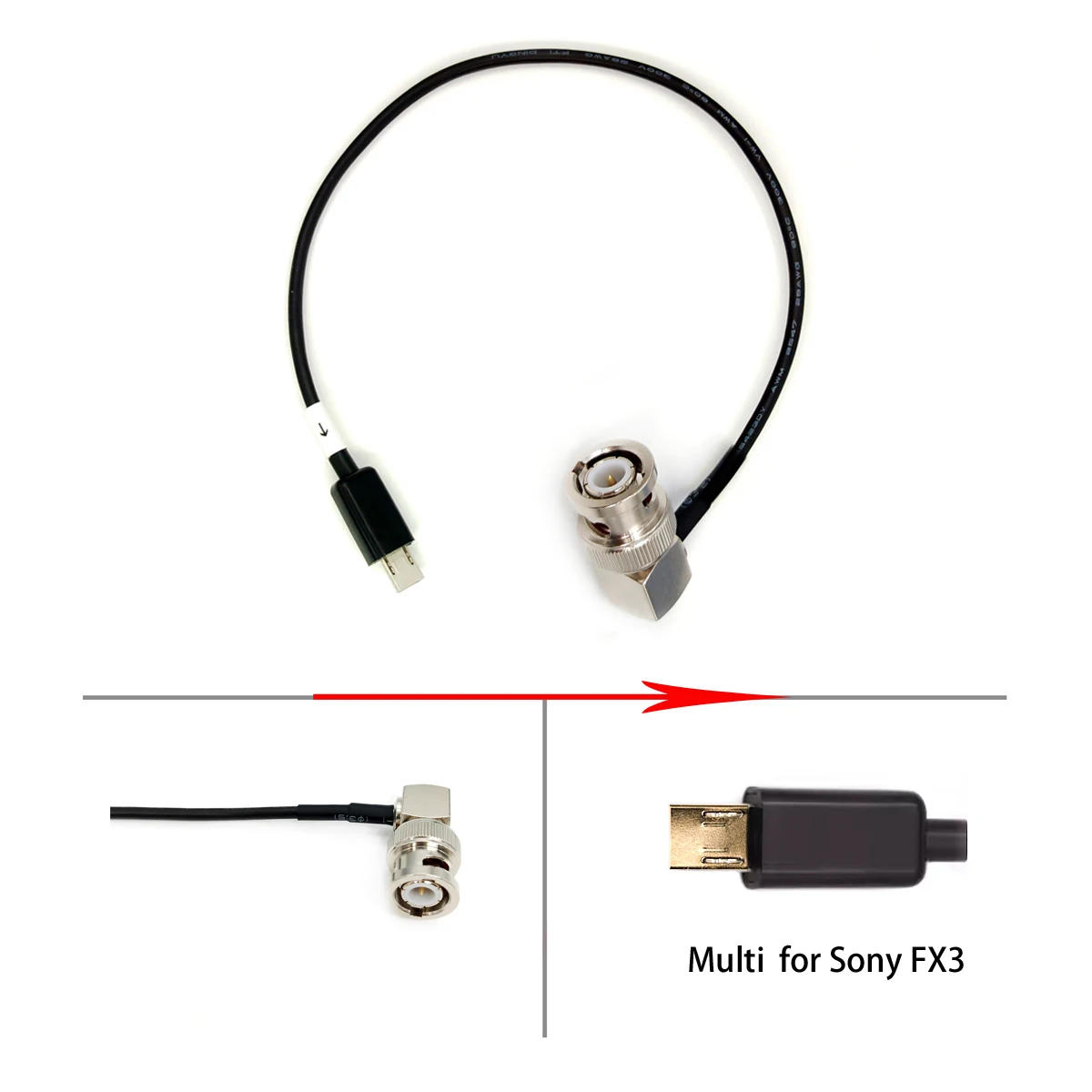 Denecke JB-1 BNC to Micro Multi Timecode Cable for Sony A7M3, A7M4, A7S2, A7S3, A7R3, A7R4, A7R5 A1 A7S3 Time Code Cable