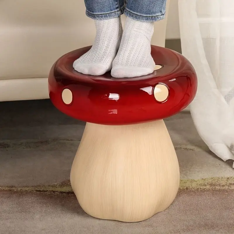 

Mushroom Bench Bedroom Living Room Home Shoes Change Stool Glass Fiber Reinforced Plastic Small Coffee Table Decoration Stools