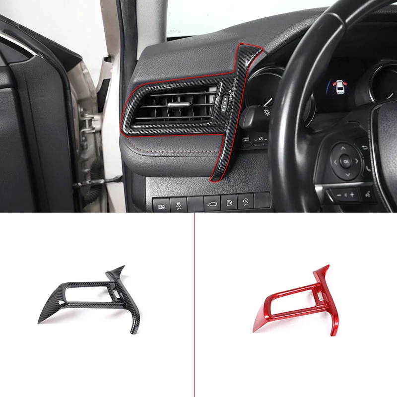 

For 2018-2021 Toyota Camry XV70 ABS carbon fiber car main driving center console side air outlet frame cover sticker auto parts