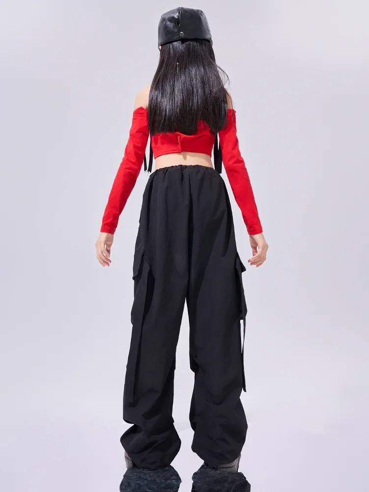 Kpop Mädchen Gruppe Jazz Dance Hip Hop Kleidung Kurze Weste Cargo Hosen Street Dance Anzug Breaking Catwalk Show Kostüme