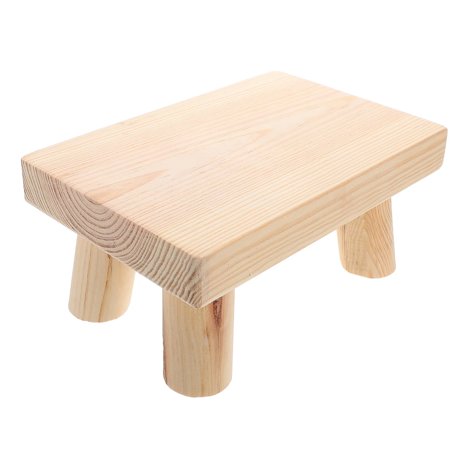 Taburete con escalón para niños, taburete pequeño de madera, tocador de color caqui para niños pequeños, resistente, portátil, multifuncional, ligero para el hogar