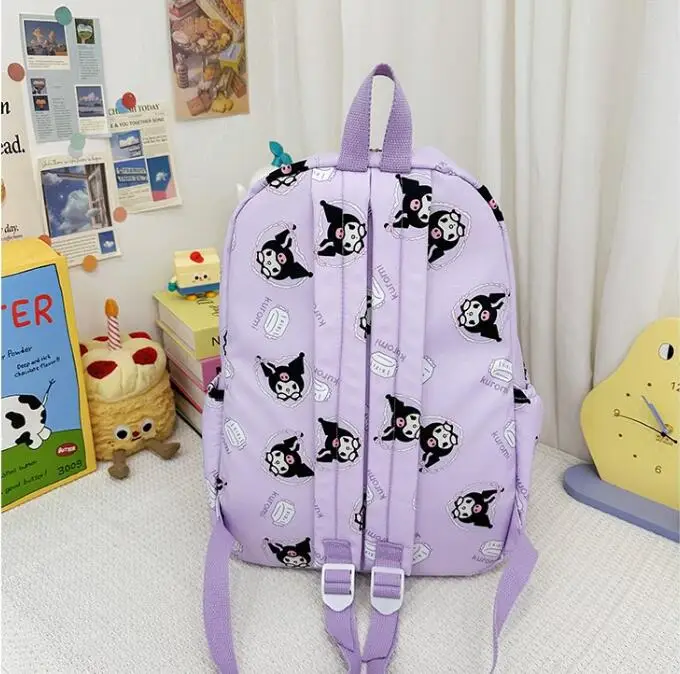 Kuromi Large capacity Waterproof Backpack for School Kawaii Anime cosplay bag Travel Bag School Student girl Gift