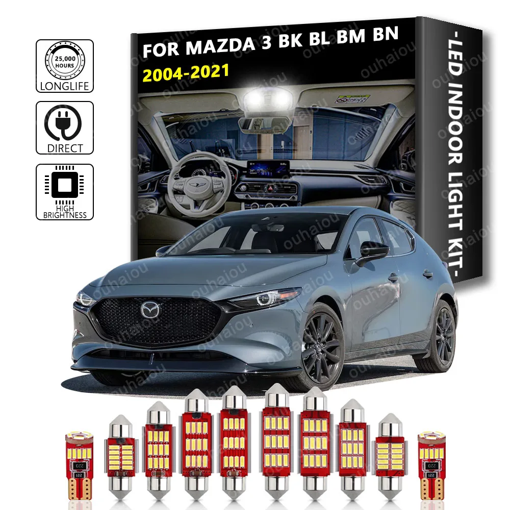 

Interior LED For Mazda 3 BK BL BM BN 2004-2021 Canbus Vehicle Bulb Inoor Trunk Lights Dome Map Reading Auto Lamp Parts