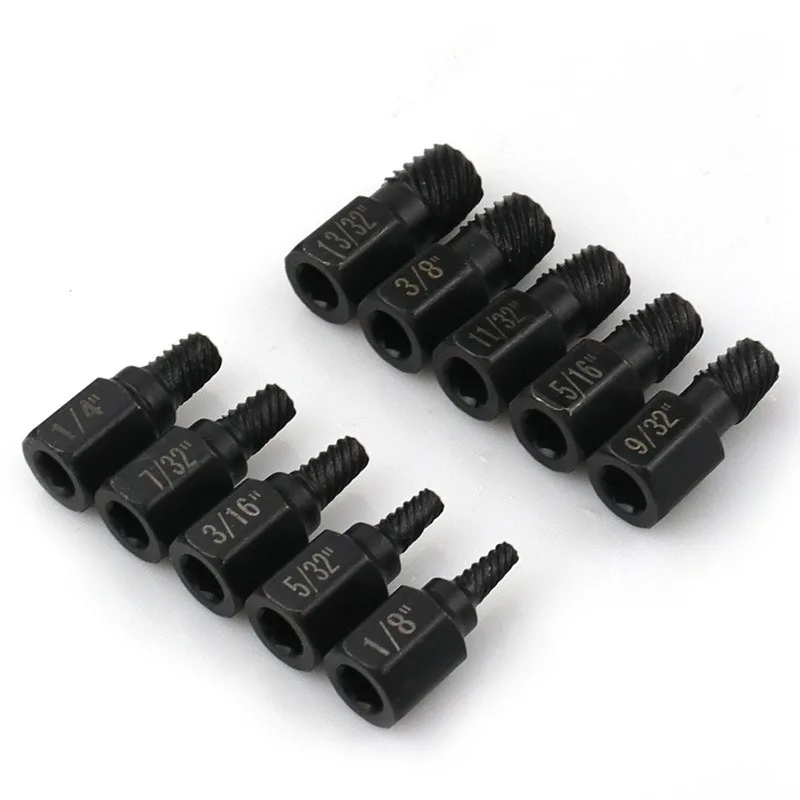 

BIESUO 10pcs Screw Extractor Drill Bits Broken Damaged Bolt Stud Remover Set 1/8-13/32'' for Taking Out Electric Drill Tool Set