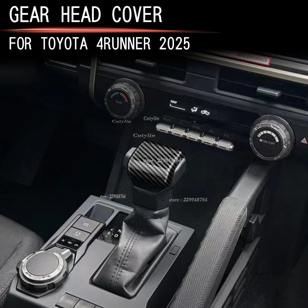 For Toyota 4Runner 2025 2026 ABS Carbon Fiber  Auto Gear Shift Head Kona Cover Trim Decoration Sticker Interior Accessories