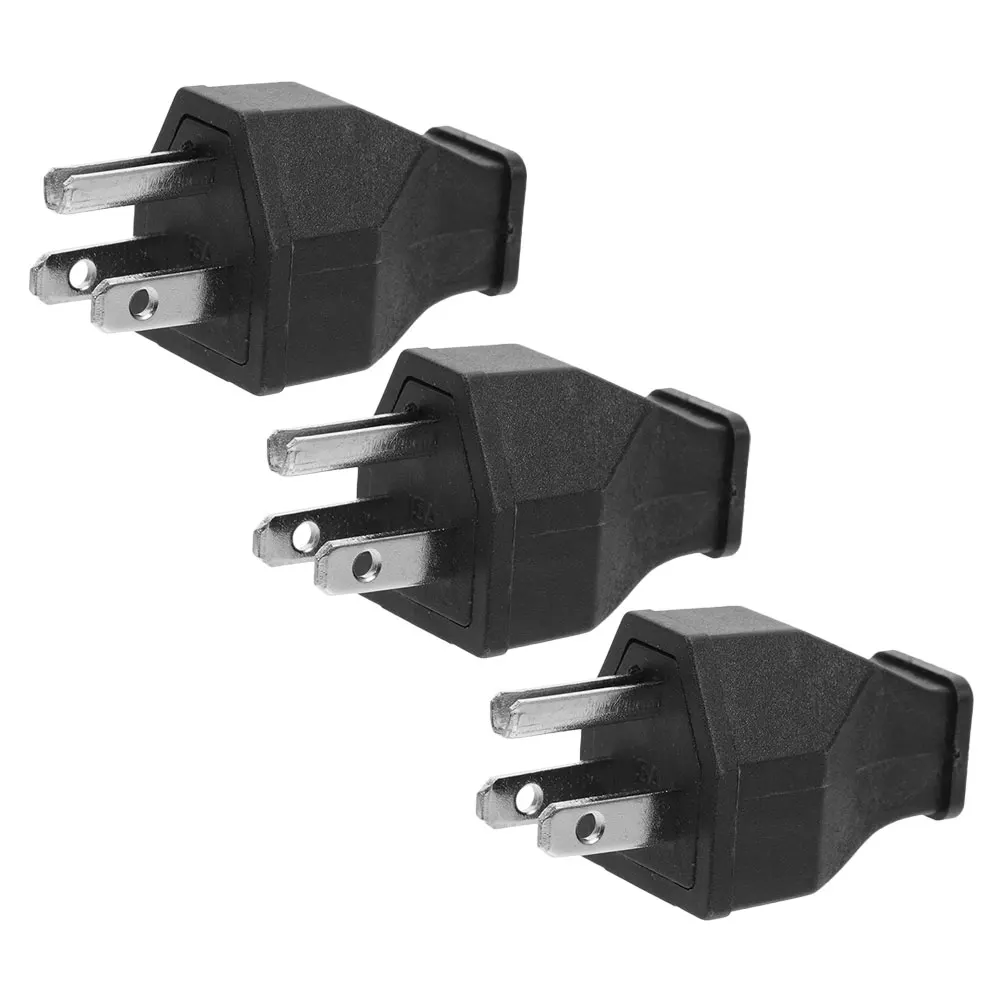 

3 Pcs Plug Electric Cord Ends 15A 125V Copper Grounding Plug Replacement for Cords Household Appliances Safe