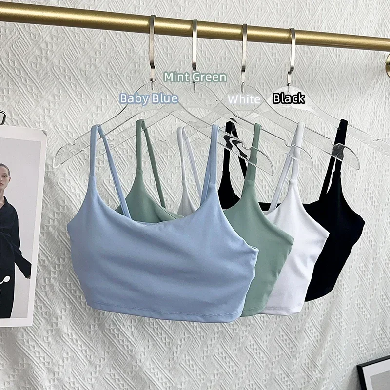 

Solid Color Women Fitness Bra Tights Yoga Vest High Strength Shockproof Gym Sports Top Sexy Breathable Underwear For Women Gym
