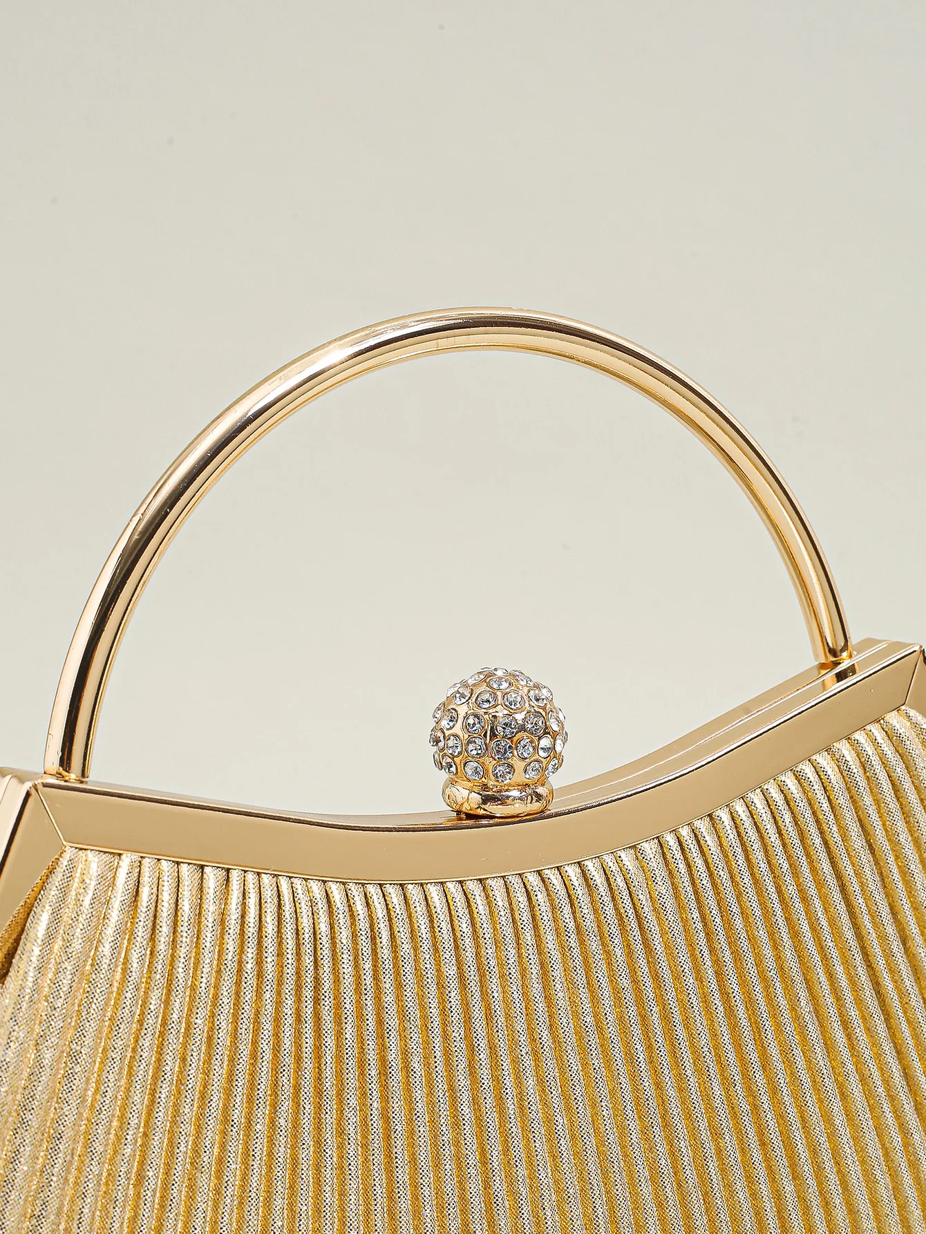 1 pc geraffte Abend tasche für Frauen, Top Ring Clutch Geldbörse, Strass Dekor Handtaschen für Hochzeit Abschluss ball Abendessen – Detail 11