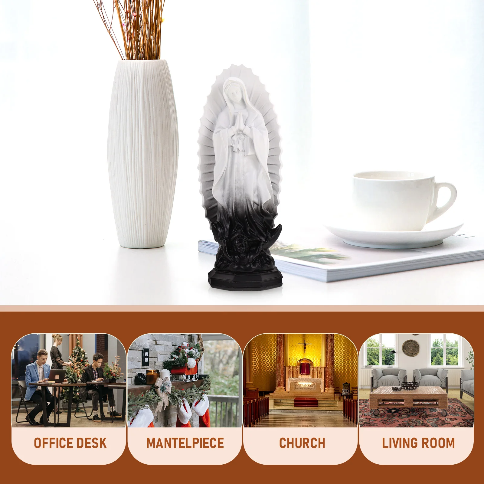 

Resin Craft Mary Statue Tiny Devotional Figure for Desktop Church Decor Home Mantel Catholicism Resin Decoration Non Deform