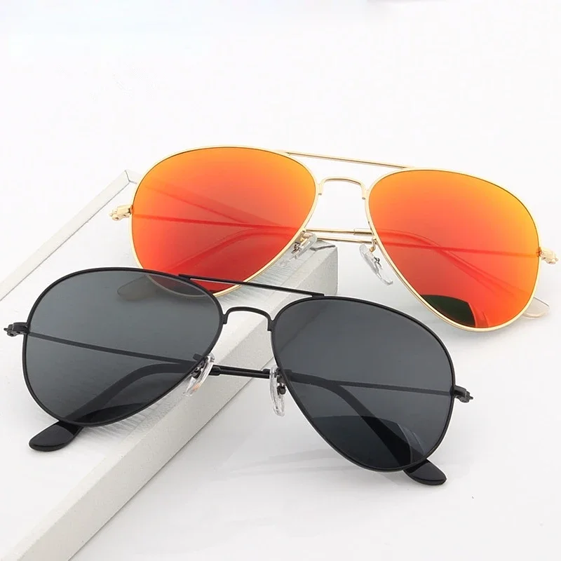 New Double Bridge Pilot Sunglasse Woman Alloy Frame Polit Mirror Sun Glasses Female Male UV400 Eyewear for Men