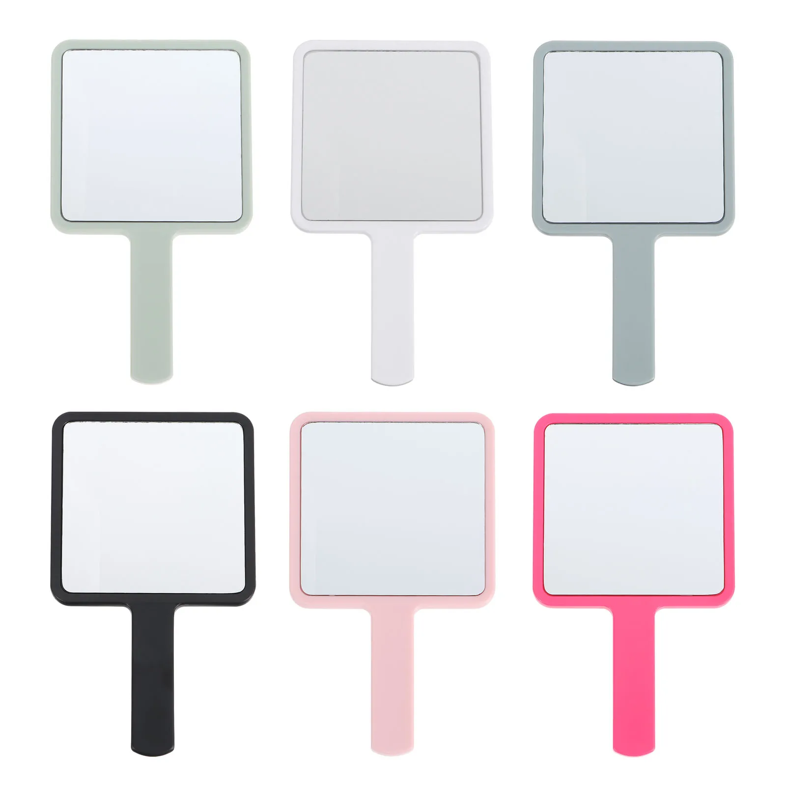 6Pcs Hand Mirror Compact Travel Makeup Mirrors Lightweight Portable Handheld Bathroom Mirror with Handle for Ladies