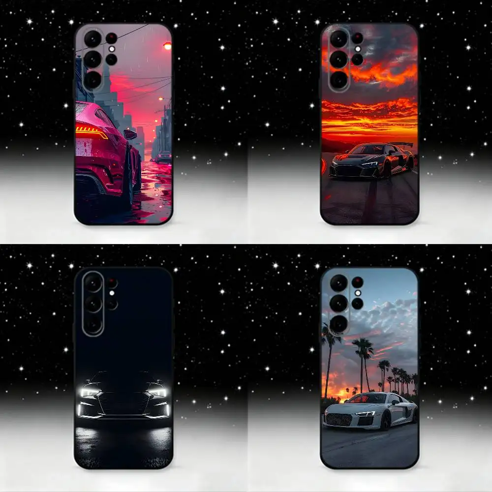 

Super cool A-Audi-i car Phone Case For Samsung S25,S24 Ultra,S20,S30 plus,S22 plus,S23,S30 Ultra 5G Silicone Black Shell