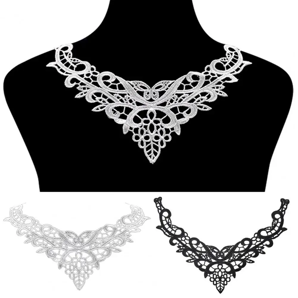 Elegante V-neck Lace Collar Apliques, Costura Trajes de vestido de casamento, Borboleta para Vestidos, Vestuário Enfeite, DIY