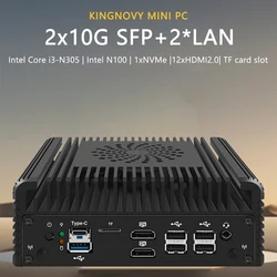 Fabrik Intel i3 N305 N100 Soft Router12th Gen Firewall Mini PC2x10G SFP+ 2xi226-V 2,5G 1xNVMe 2xHDMI DDR5 MiniPC NAS Server