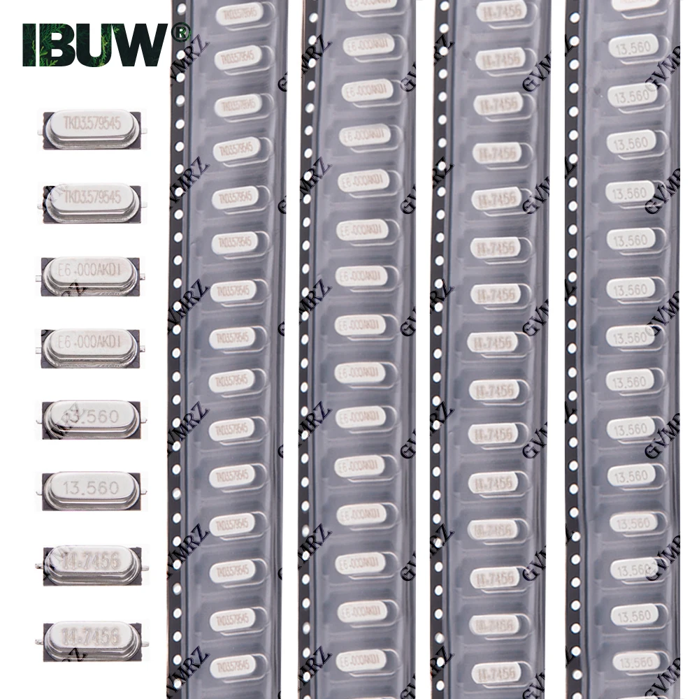 10pcs HC-49SMD SMD 2-Pin Passive Crystal Oscillator - High Precision Quartz Resonator 25MHZ 24MHZ 8MHZ 16MHZ