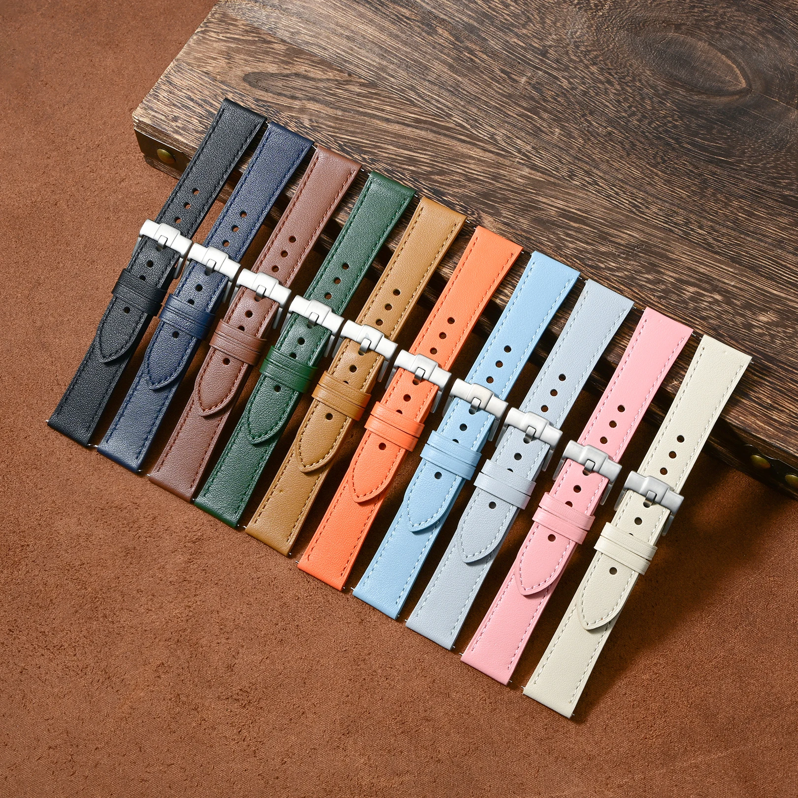 حزام ساعة من الجلد الطبيعي لأوميغا ساماستر 300 Speedmaster الإفراج السريع 20 مللي متر 22 مللي متر العالمي جلد البقر حزام أسورة يد #1