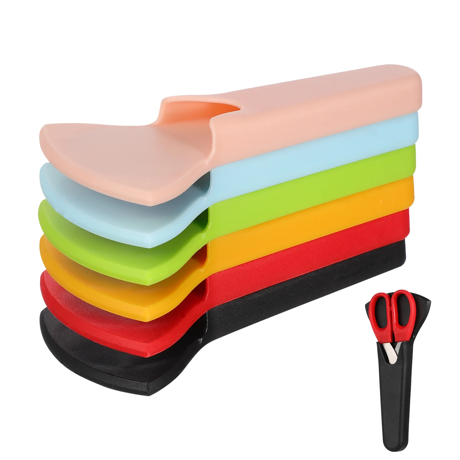 

6Pcs Magnetic Scissor Cases PP Material Smooth Design Protective Cover for Sewing Hair Cutting Fridge Attachment