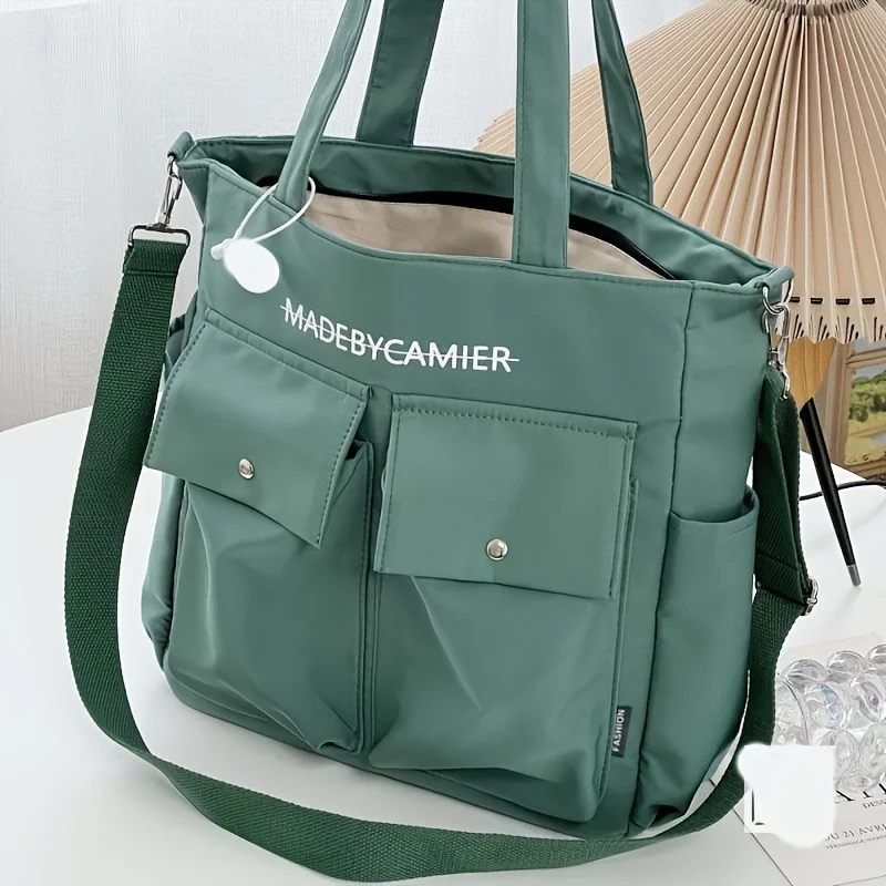 Multi-pocket Design, Portable, Commuter, Large Capacity, Thickened Tote Bag, Casual, Student, Single-shoulder, Crossbody Bags