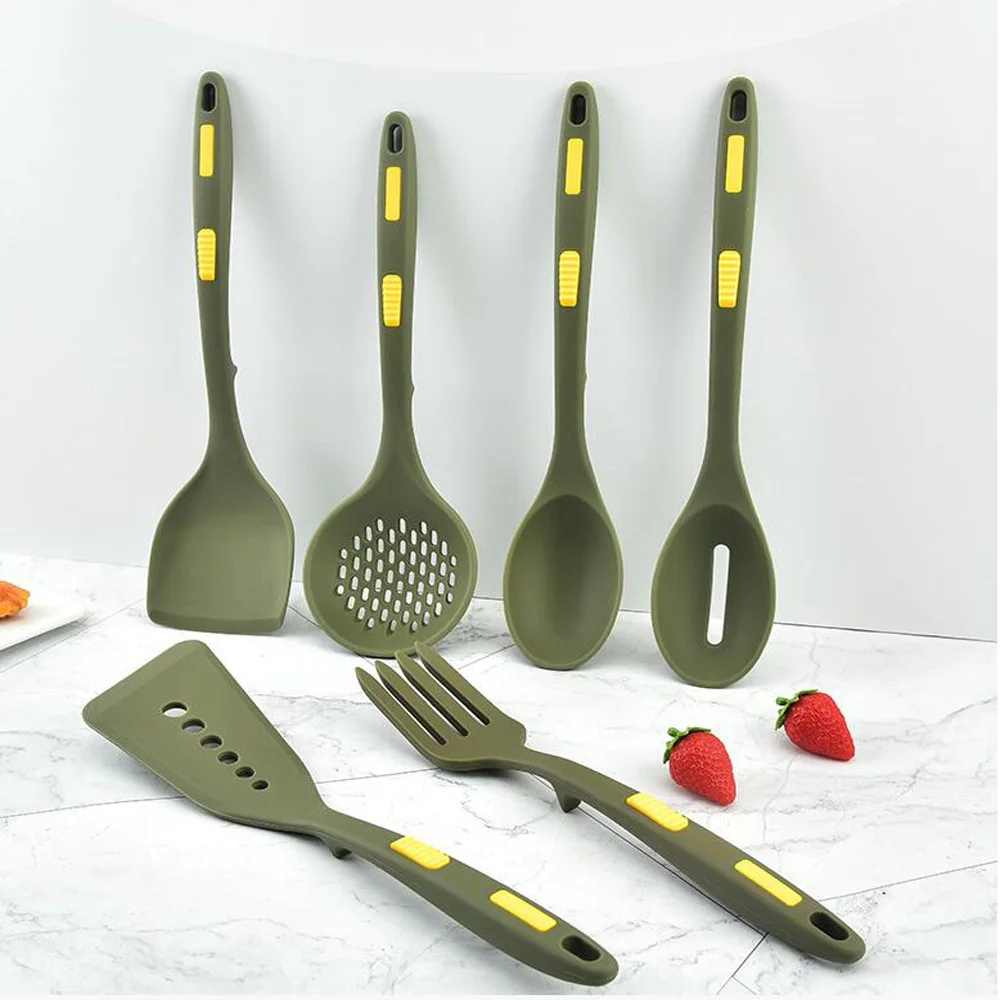 

High Temperature Resistant Kitchen Cookware Non-Stick Silicone Cooking Spoon Spatula Shovel Tool Cooking Utensils Set