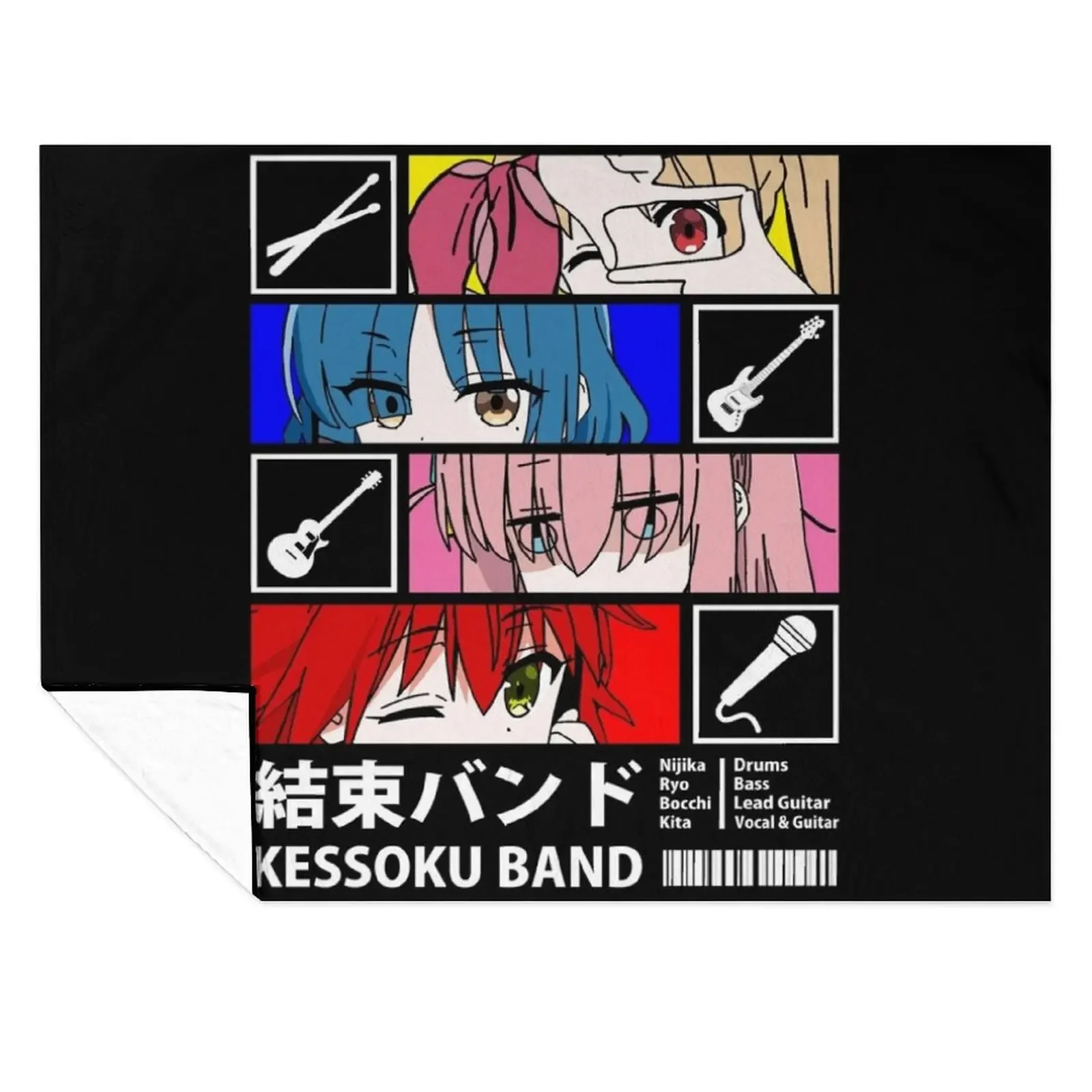 

Kessoku Band Line Up Throw Blanket valentine gift ideas for winter manga sofa bed Blankets