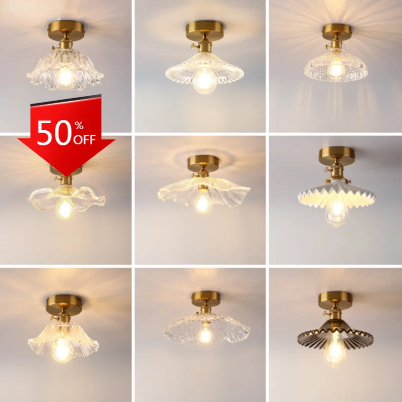 

Entrance Glass Ceiling Light for Bedroom Hallway Aisle Corridor Decoration Lamp Fixtures Luminaire Clear Vintage Loft Retro